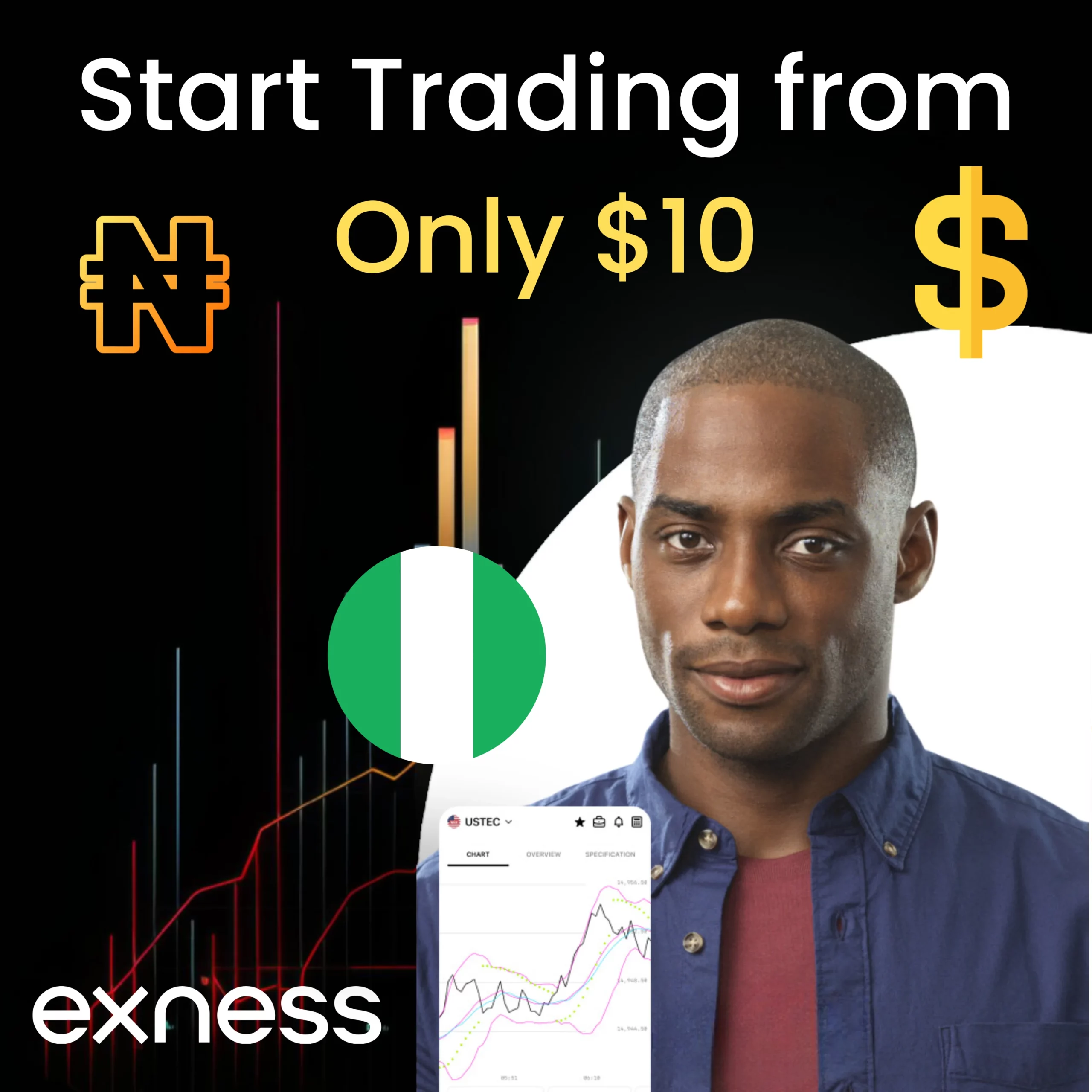 Exness最低預入金のためのナイジェリアトレーダー 